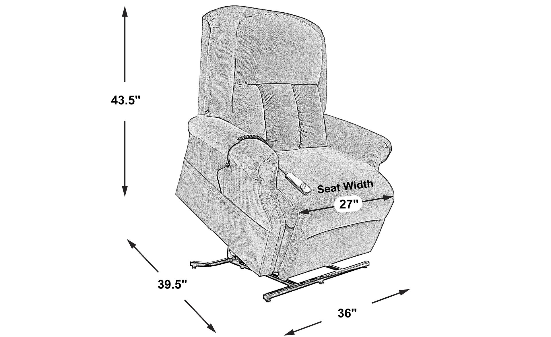 Dimension Image. Please refer to the Dimension Tab on this page for dimension details.