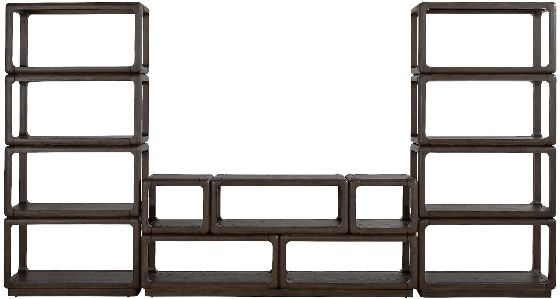 Eaglebrooke Brown 3 Pc Wall Unit with 70 in. Credenza - Image 1