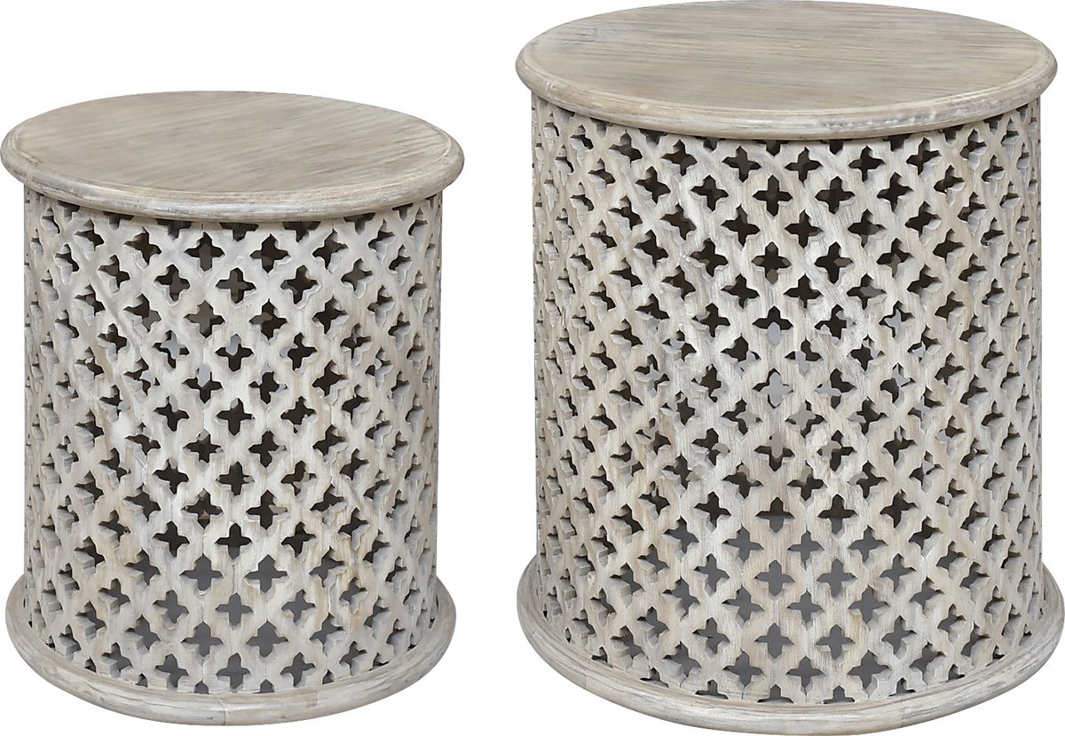 Earlsfort White Colors,White Set Of 2 Accent Tables Rooms to Go