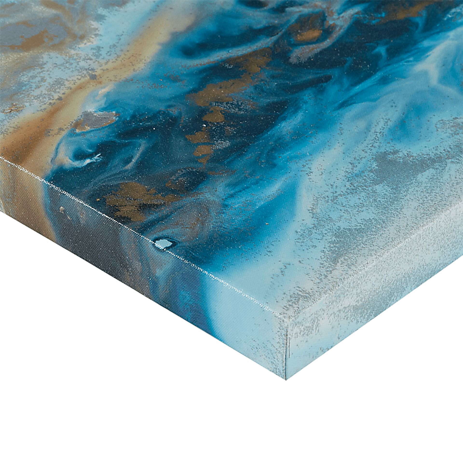Earth's Surface Blue Artwork, Set of 5 - Image 4