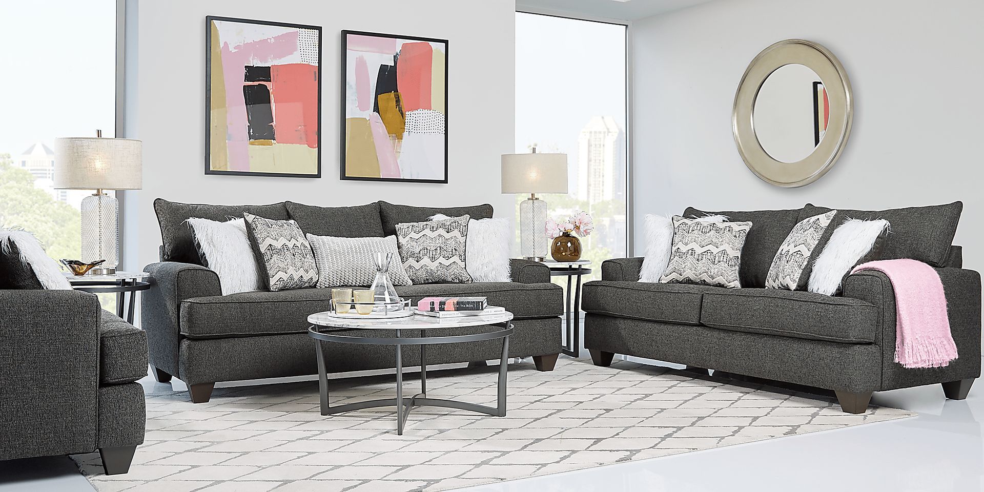 East Bank Black 7 Pc Living Room - Image 1