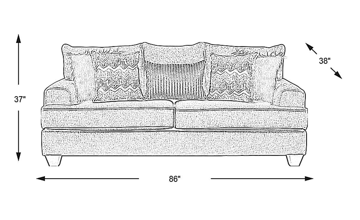 East Bank Gray Polyester Fabric Sofa