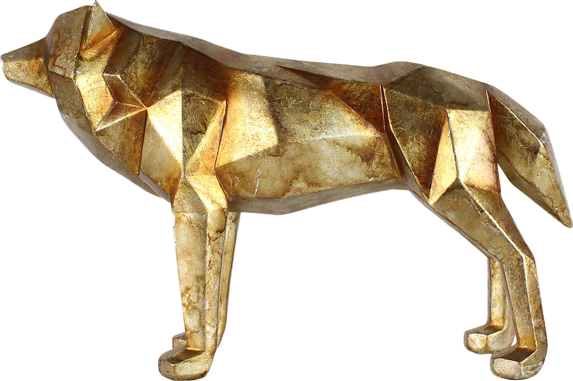 East Madison Gold Wolf Statue - Image 2