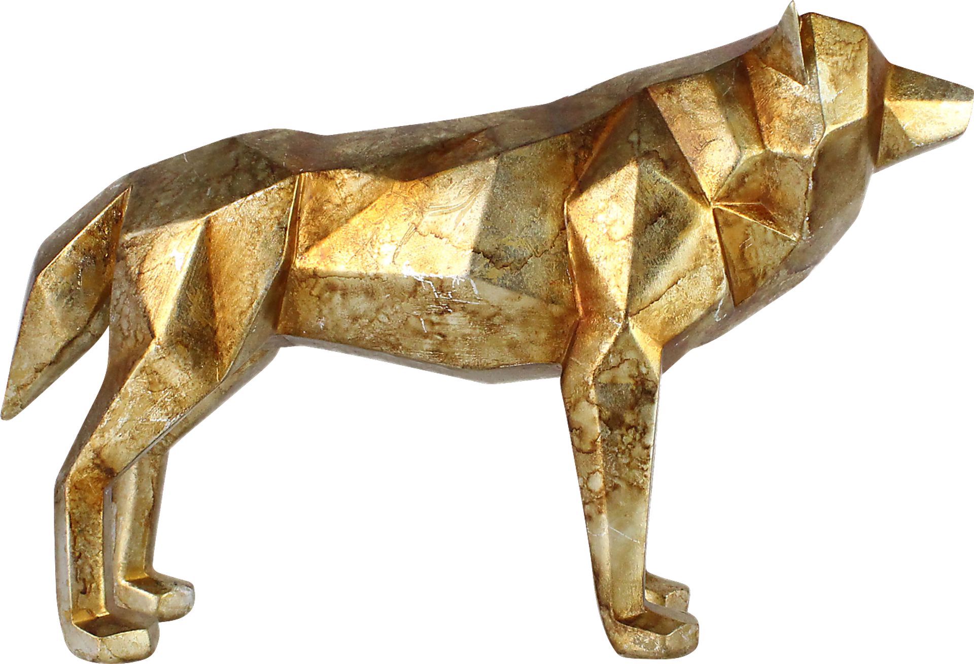 East Madison Gold Wolf Statue - Image 4