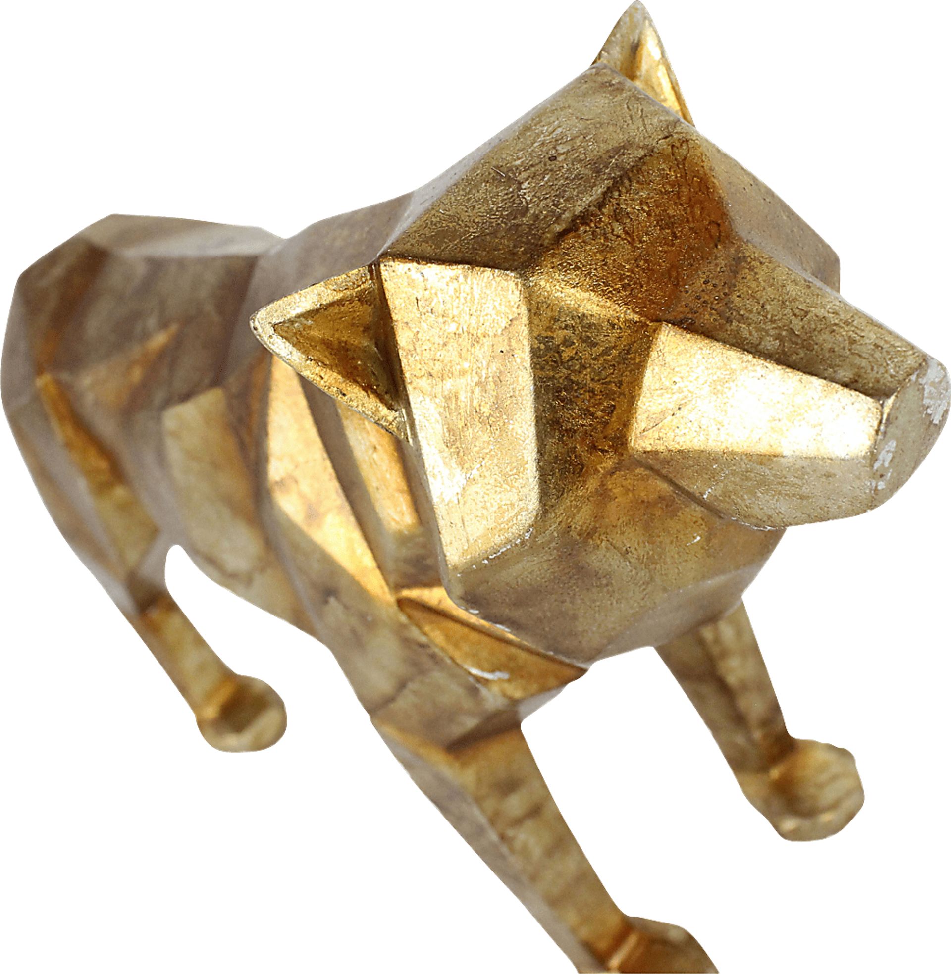 East Madison Gold Wolf Statue - Image 7