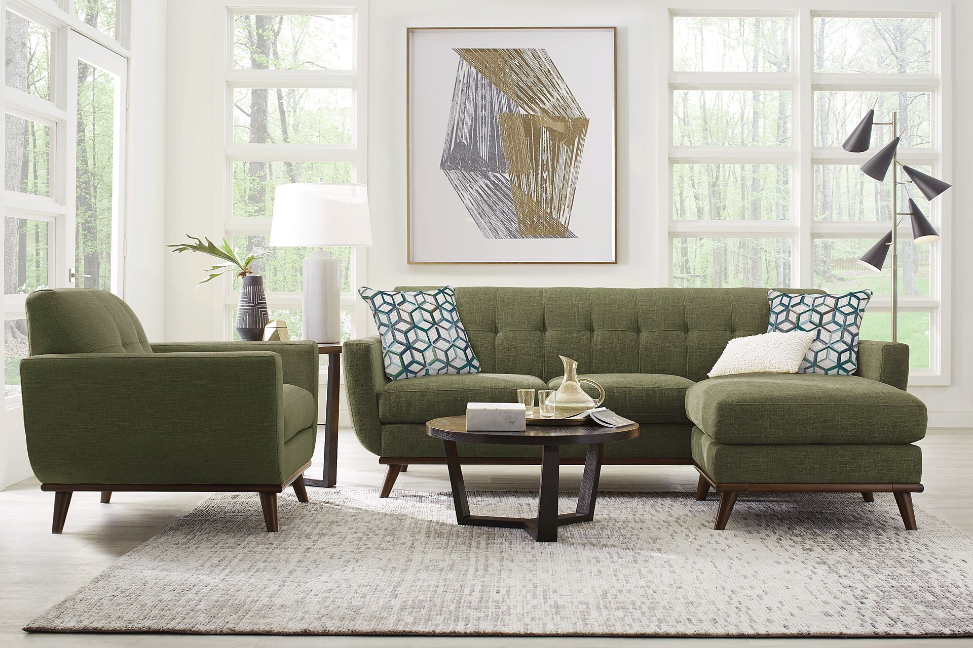 East Side 2 Pc Avocado Green Chenille Fabric Living Room Set East Side 2 Pc Avocado Green Chenille Fabric Living Room Set
