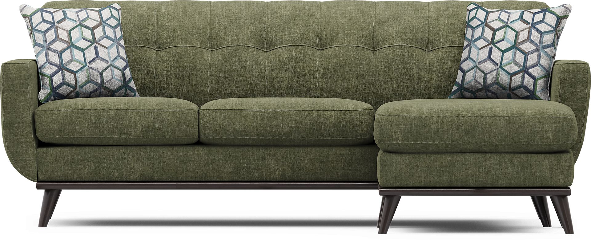 East Side Avocado Green Chenille Fabric Chaise Sofa | Rooms East Side Avocado Green Chenille Fabric Chaise Sofa | Rooms