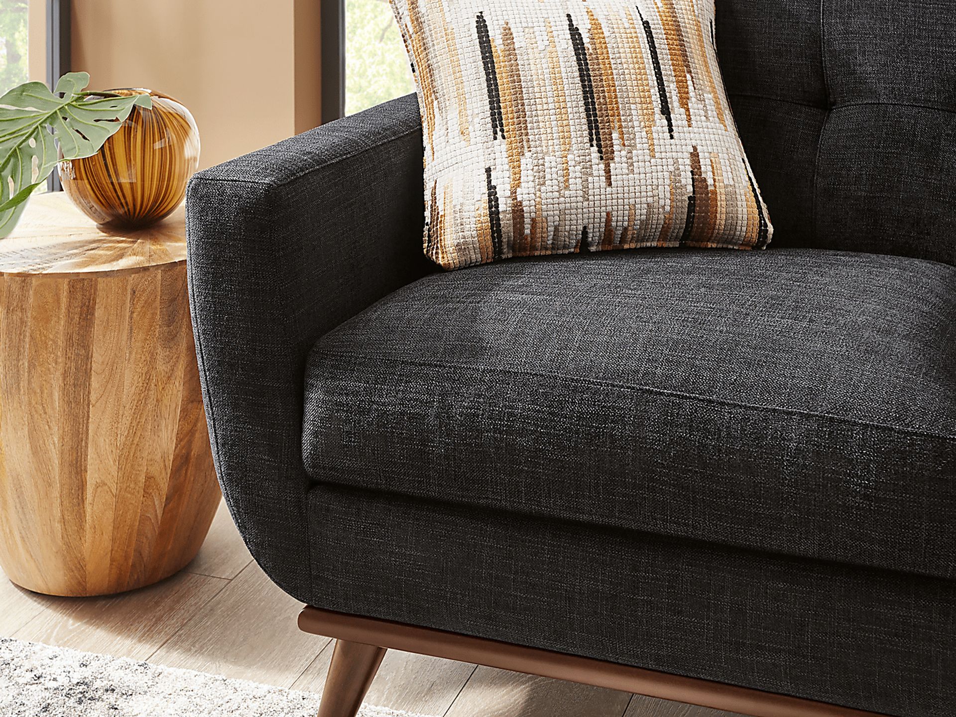 East Side Black Chaise Sofa - Image 6