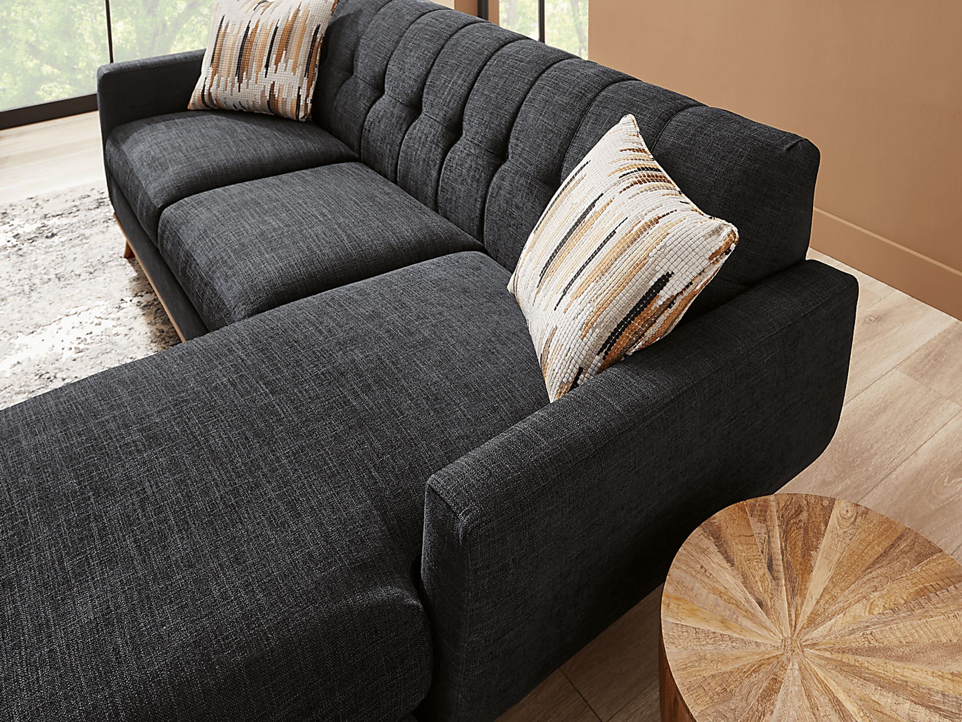 East Side Black 5 Pc Sectional Living Room - Image 7