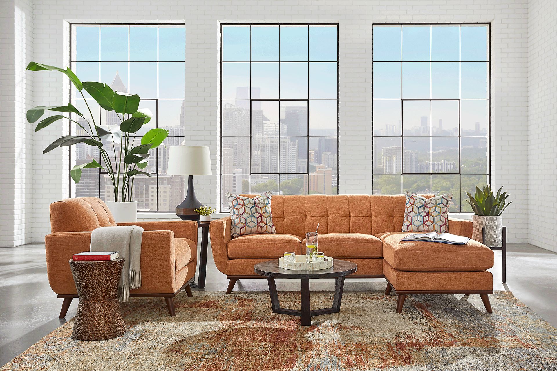 East Side Russet Chaise Sofa - Image 2