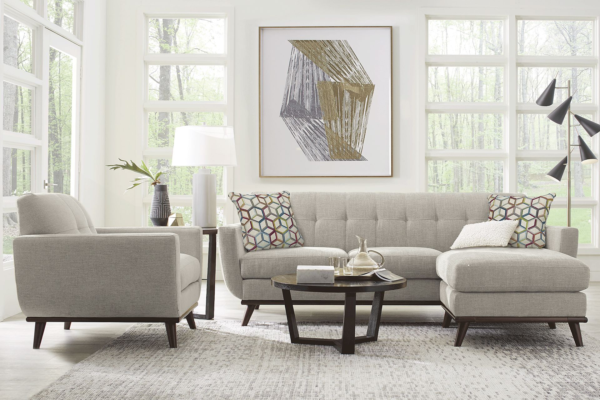 East Side Sand 3 Pc Sectional Living Room - Image 1