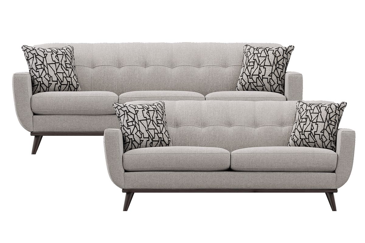 East Side 2 Pc Smoke Gray Chenille Fabric Living Room Set With Sofa ...