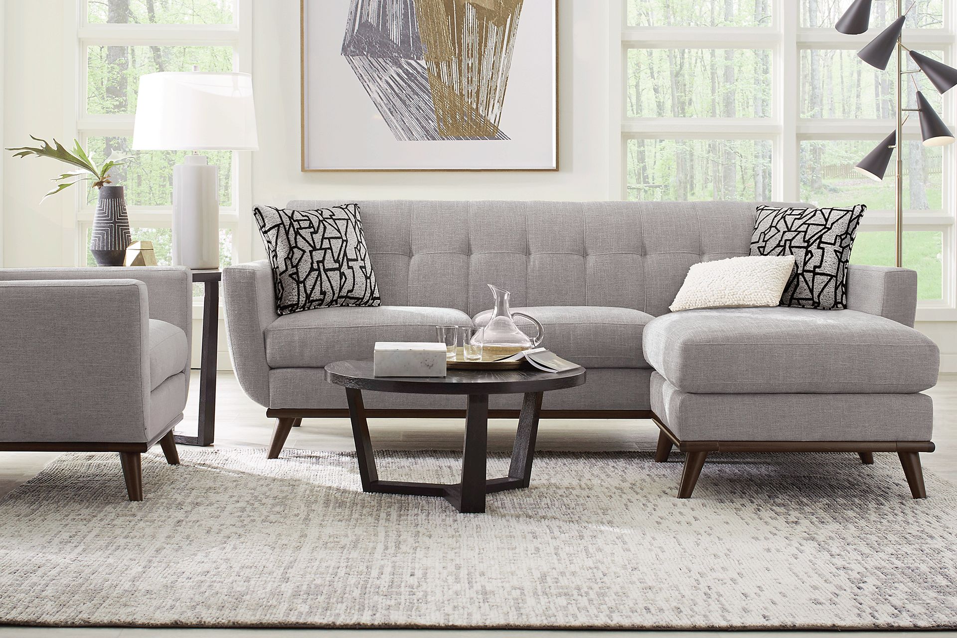 East Side Smoke 4 Pc Sectional Living Room - Image 1