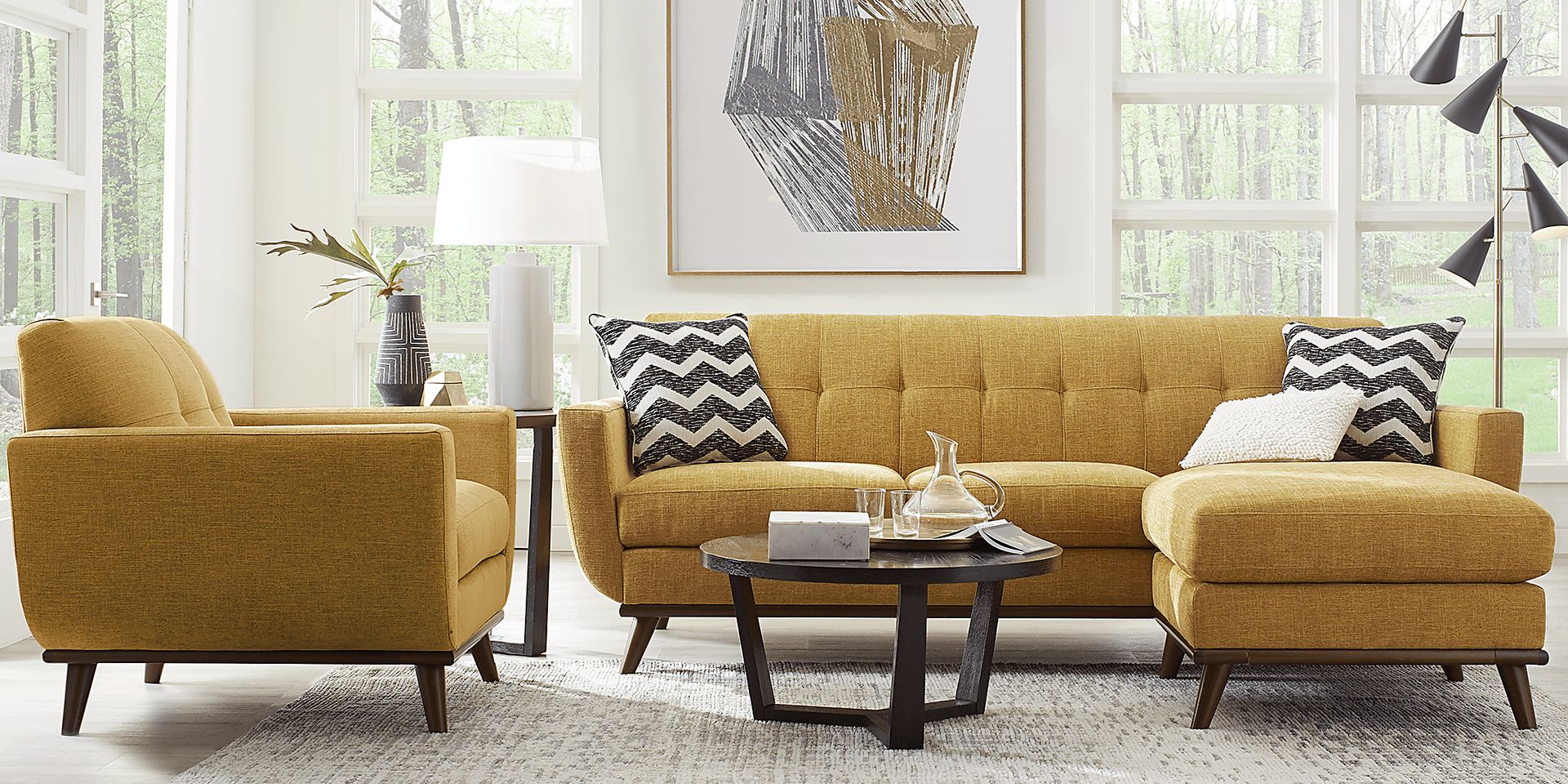 East Side Sunflower 3 Pc Sectional Living Room - Image 1
