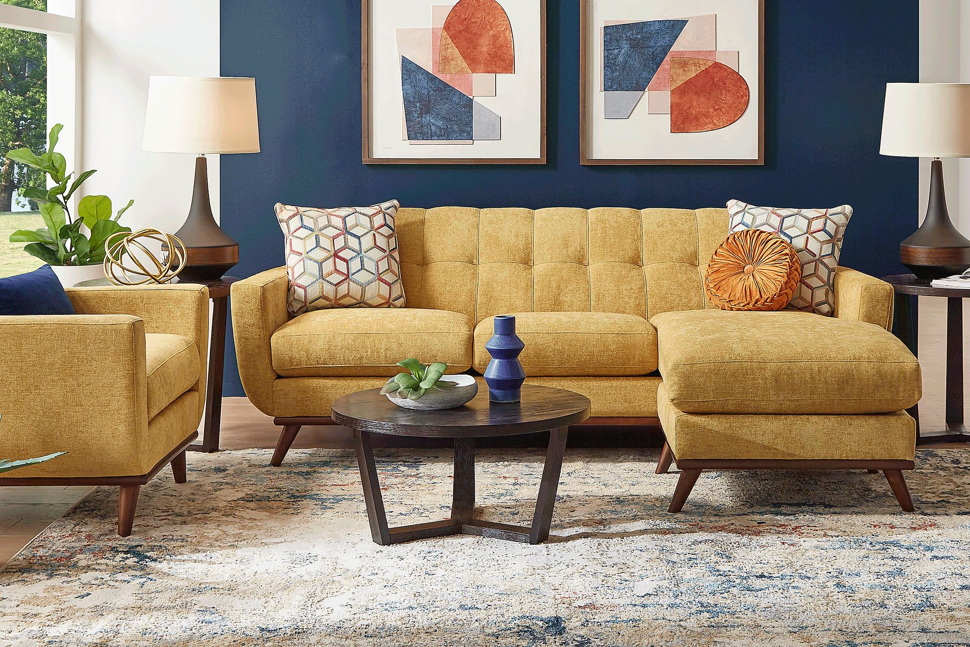 East Side Sunflower 4 Pc Sectional Living Room - Image 1
