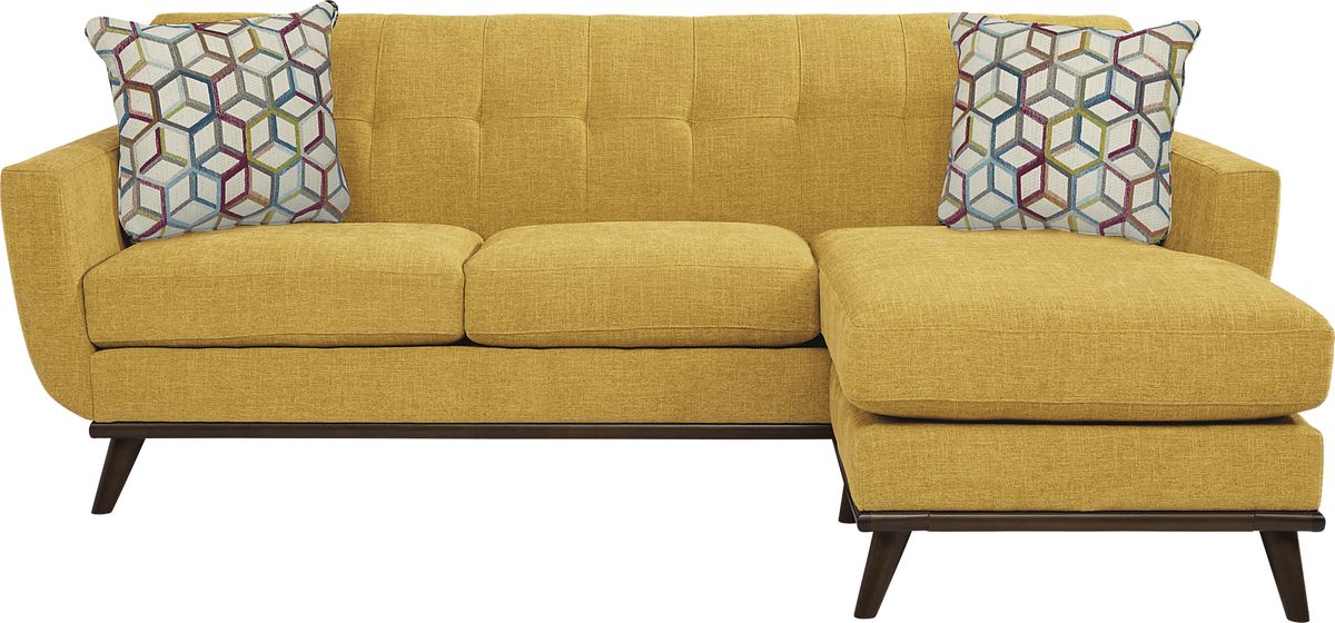 East Side 3 Pc Sunflower Yellow Chenille Fabric Living Room Set