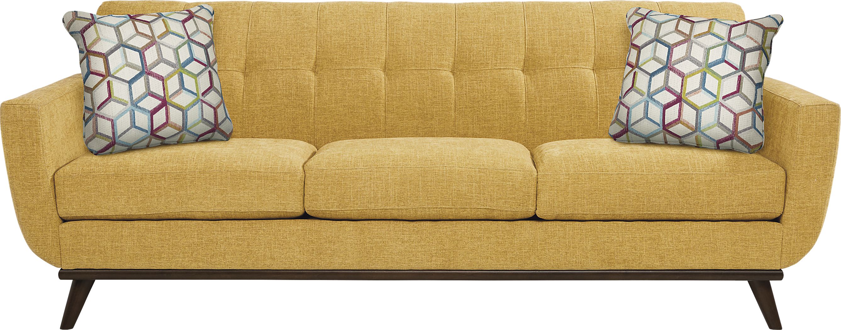 East Side Sunflower Yellow Chenille Fabric Sofa | Rooms to Go