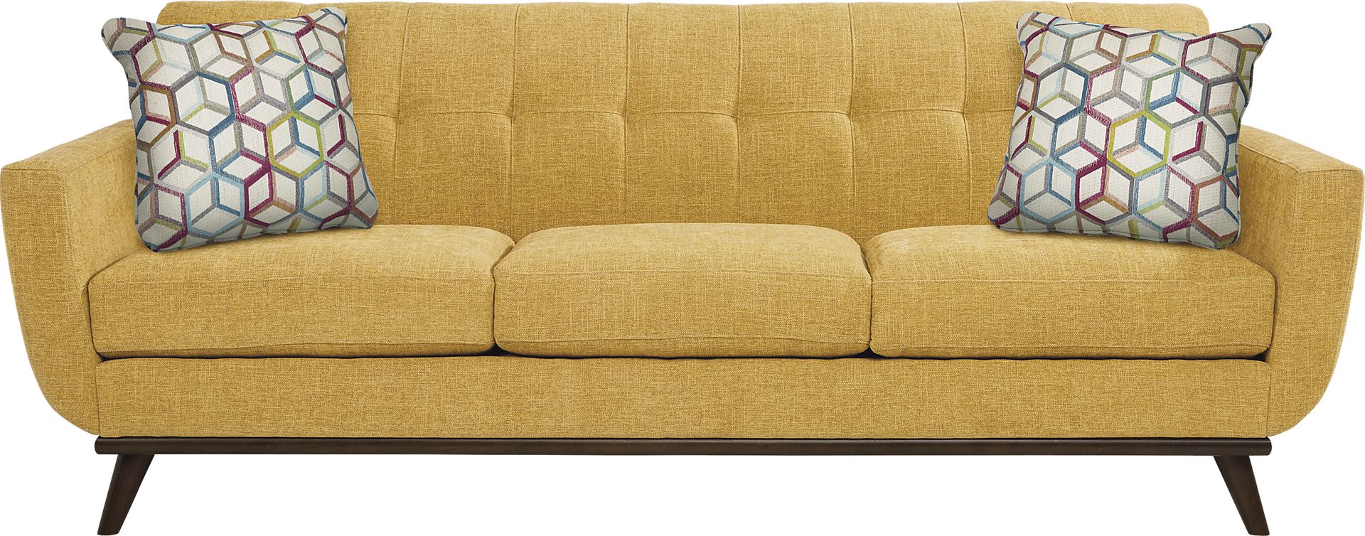 East Side Sunflower Yellow Chenille Fabric Sofa | Rooms to Go