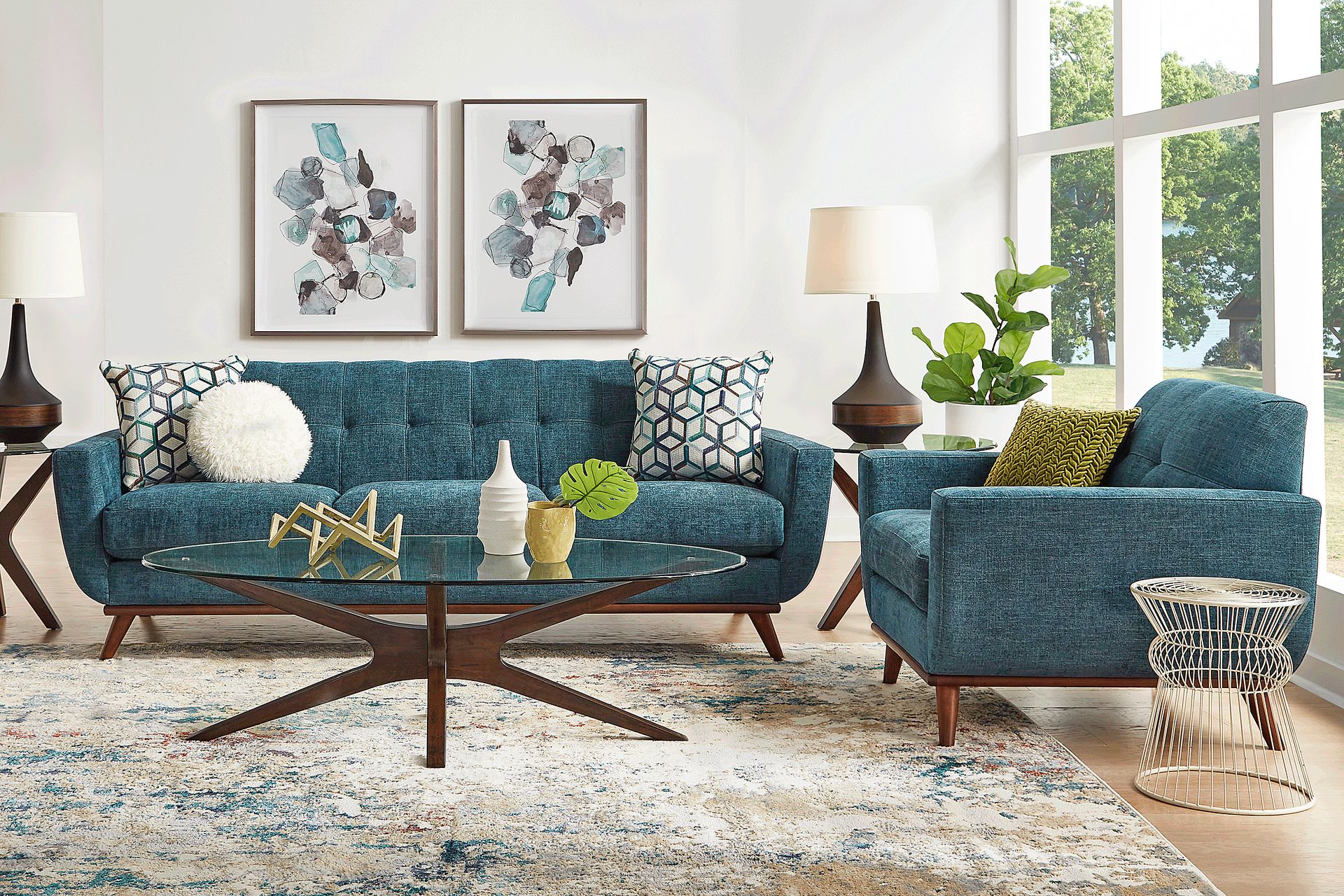 East Side Teal Sofa - Image 2