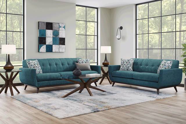 East Side Teal 2 Pc Living Room - Thumbnail - Image 1
