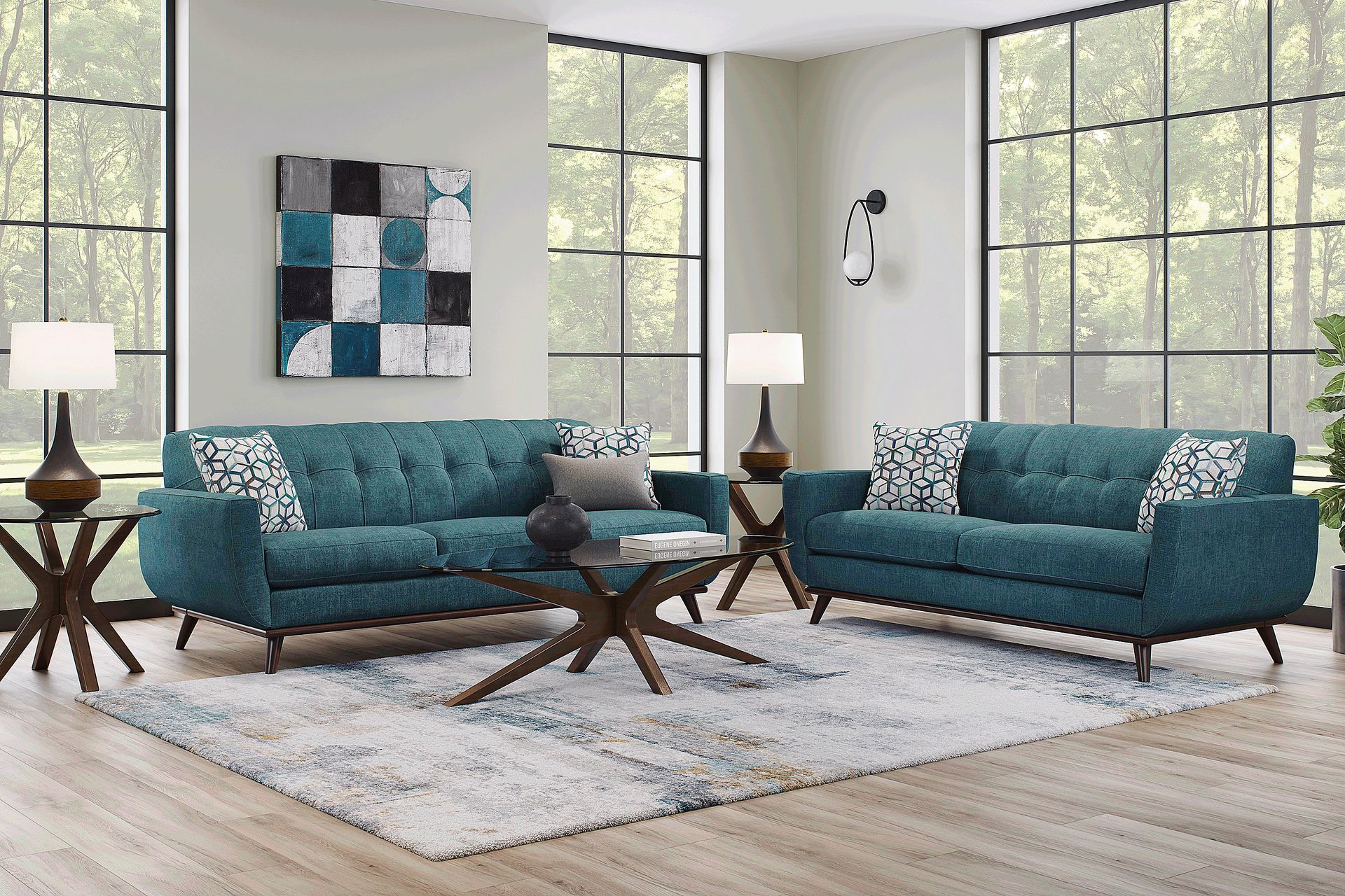 East Side Teal 2 Pc Living Room - Image 1