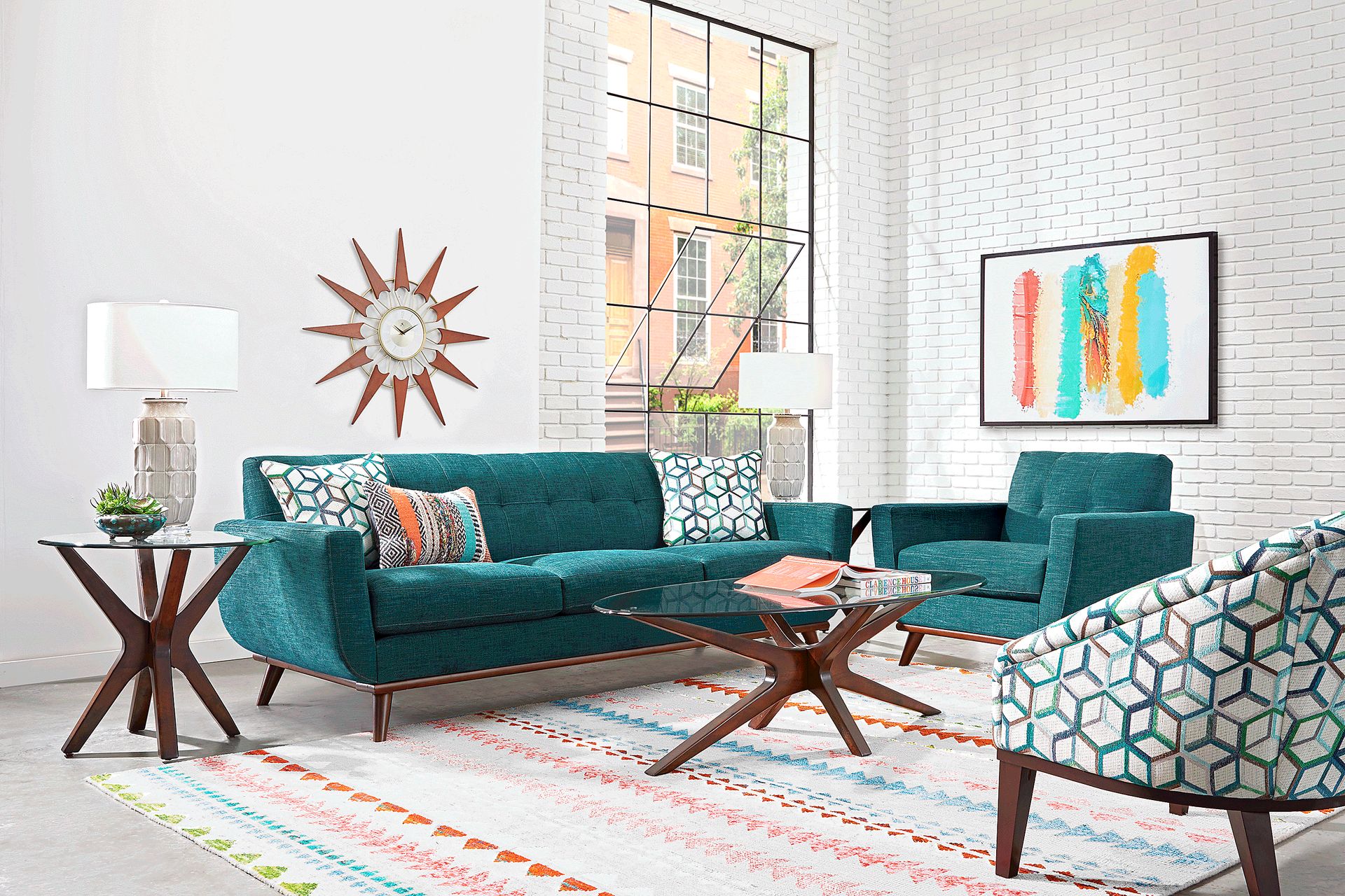 East Side Teal 3 Pc Living Room - Image 1