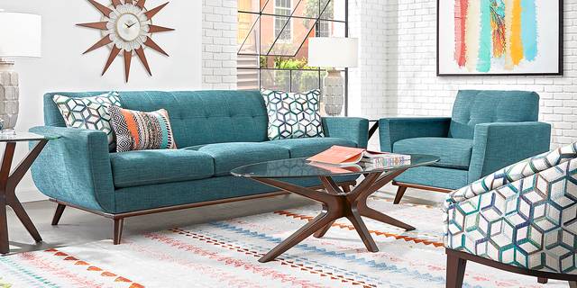 East Side Teal 5 Pc Living Room - Thumbnail - Image 1