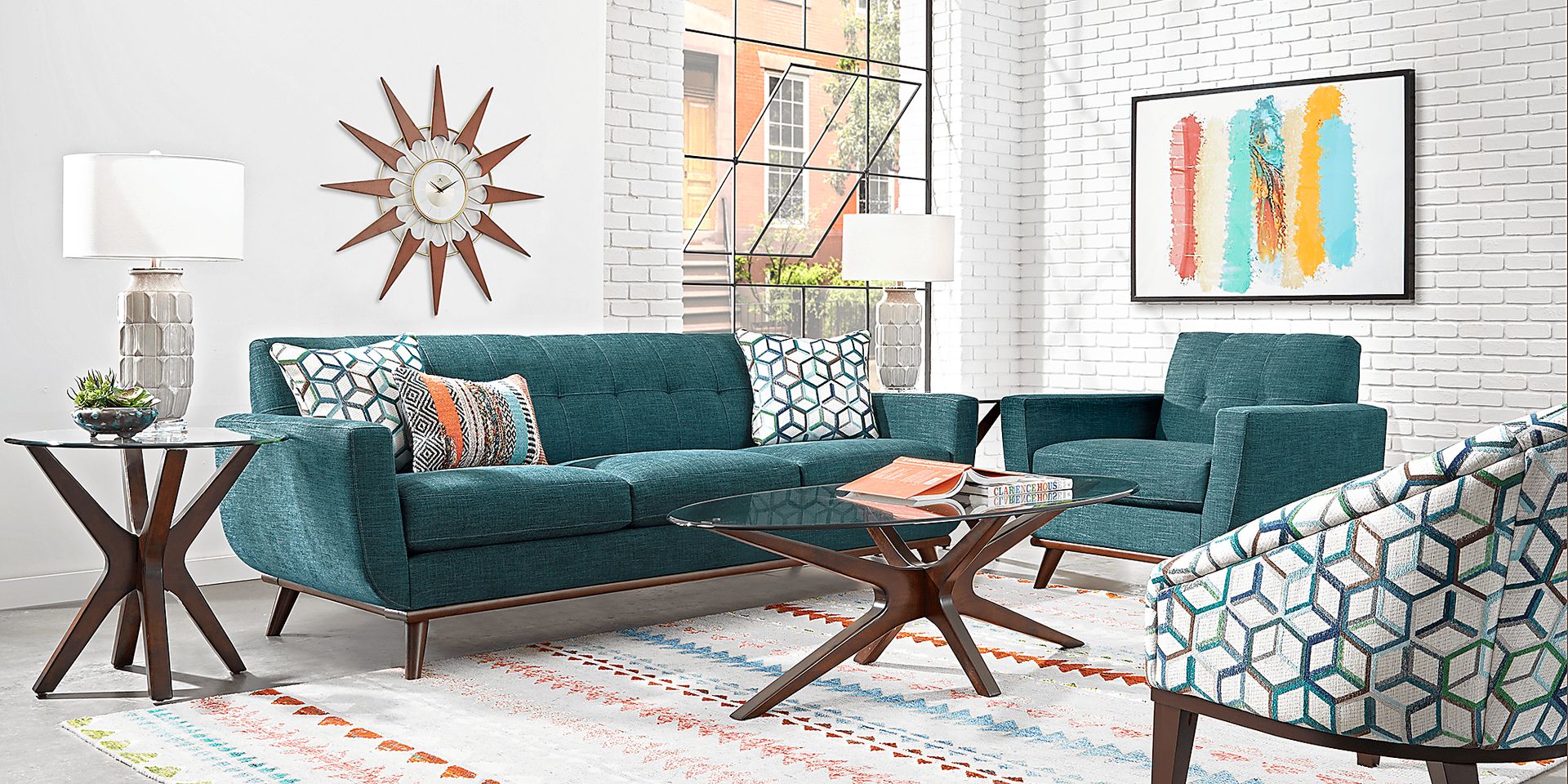 East Side Teal 5 Pc Living Room - Image 1