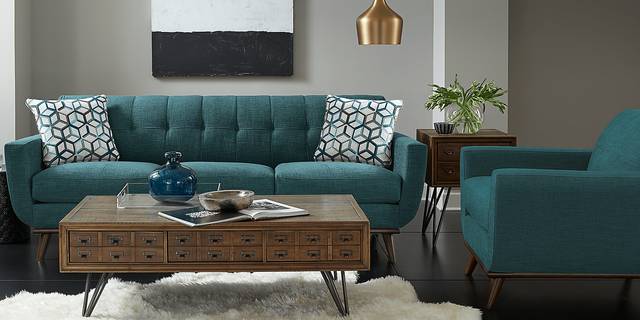 East Side Teal 5 Pc Living Room - Thumbnail - Image 1
