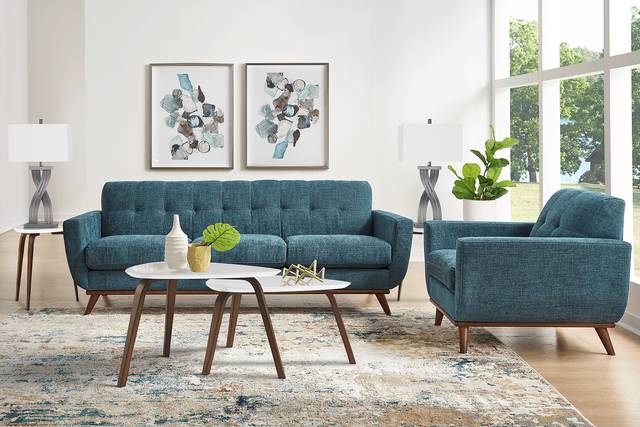 East Side Teal 6 Pc Living Room - Thumbnail - Image 1