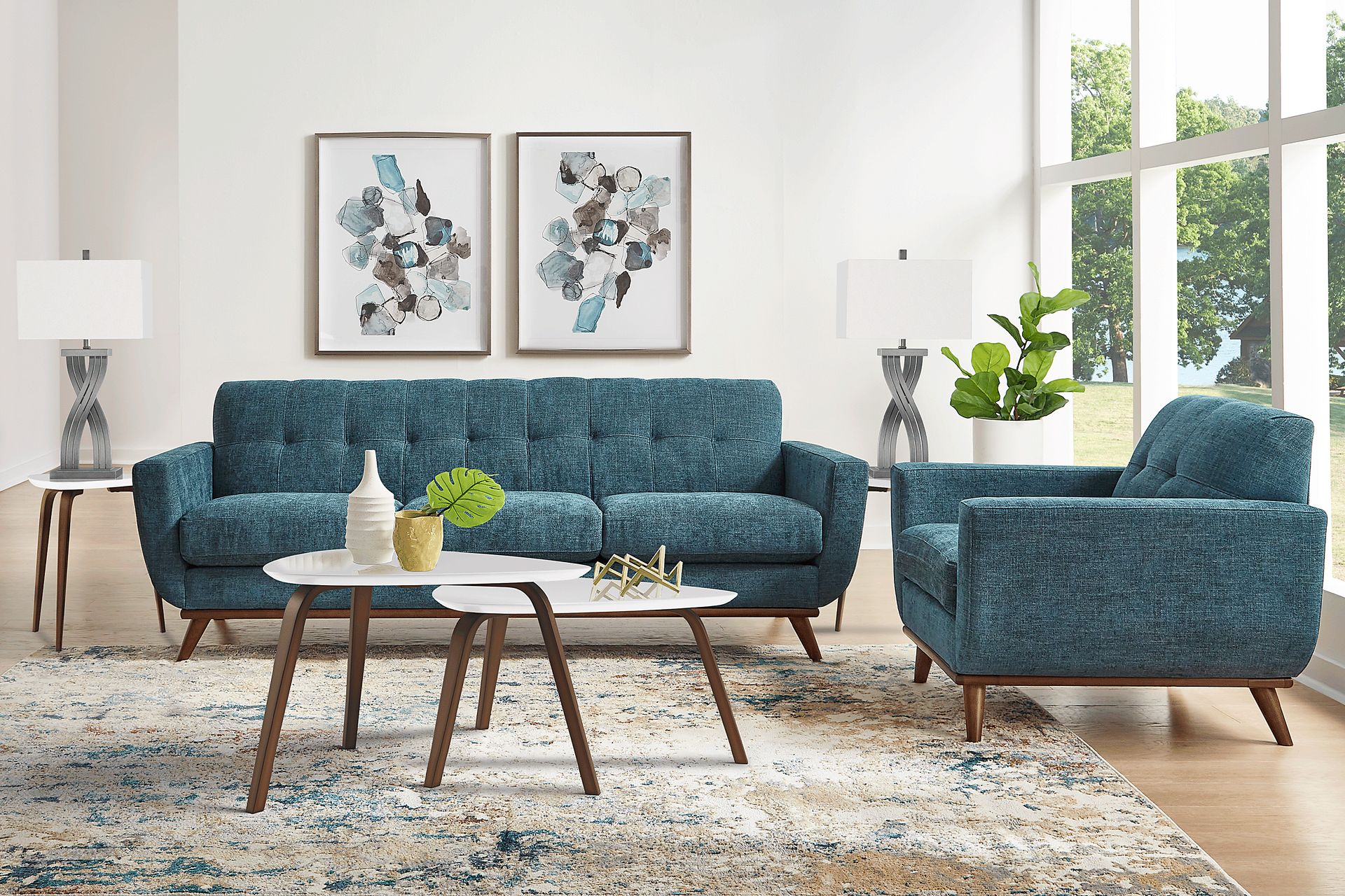 East Side Teal 6 Pc Living Room - Image 1