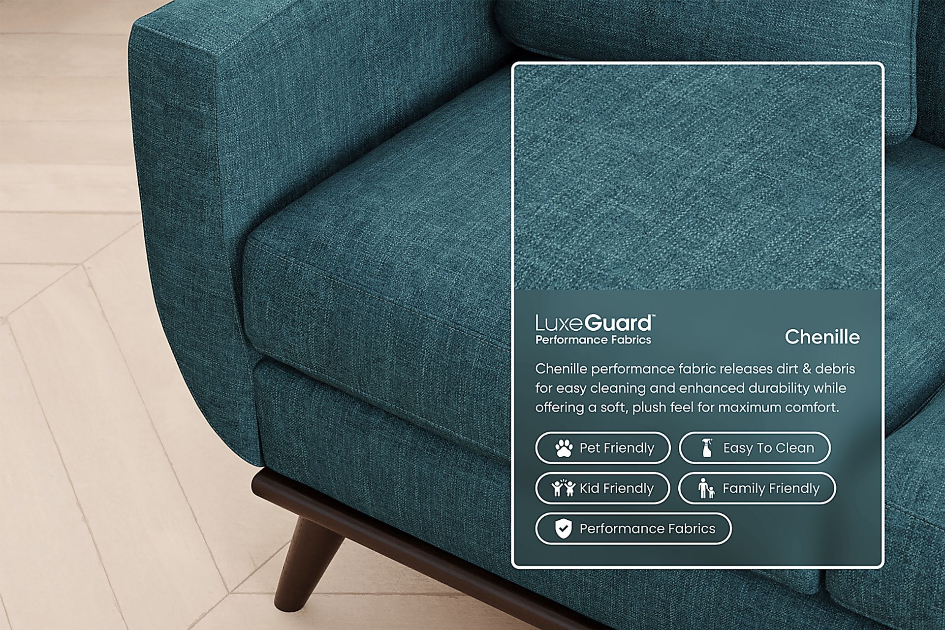 East Side Teal Apartment Sofa - Image 2