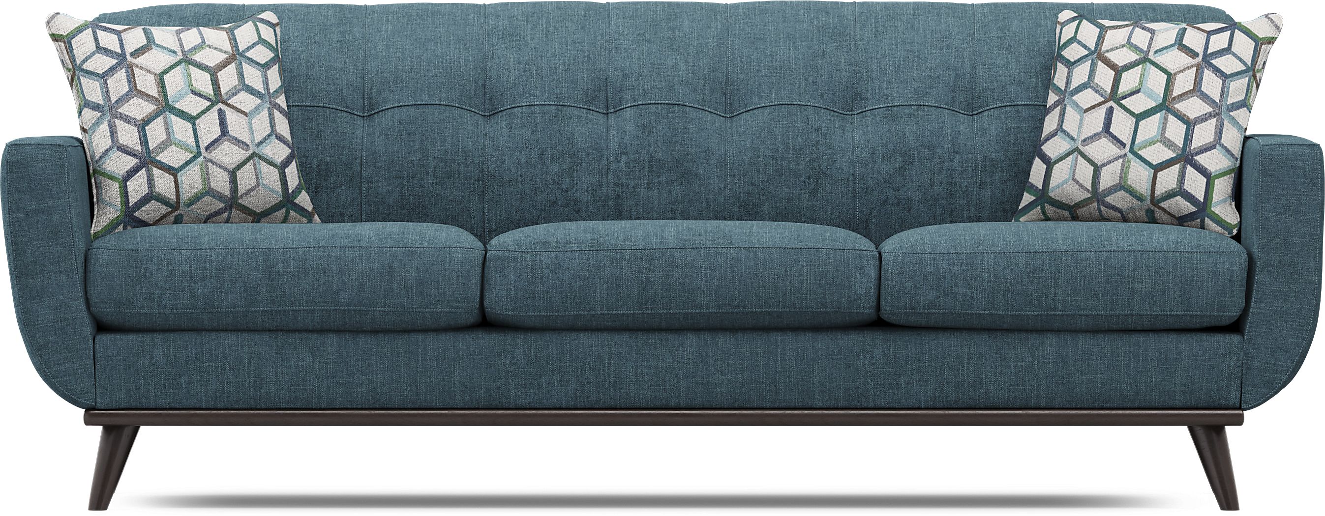 East Side Teal Blue,Green Chenille Fabric Chaise Sofa - Rooms To Go