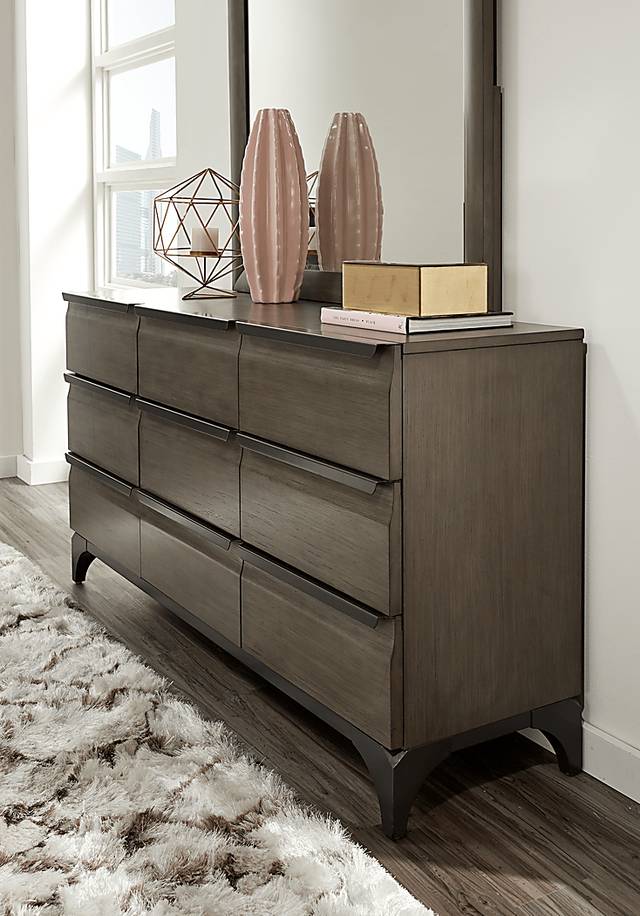 East Tower Gray 9 Pc Queen Panel Wall Bedroom - Thumbnail - Image 6