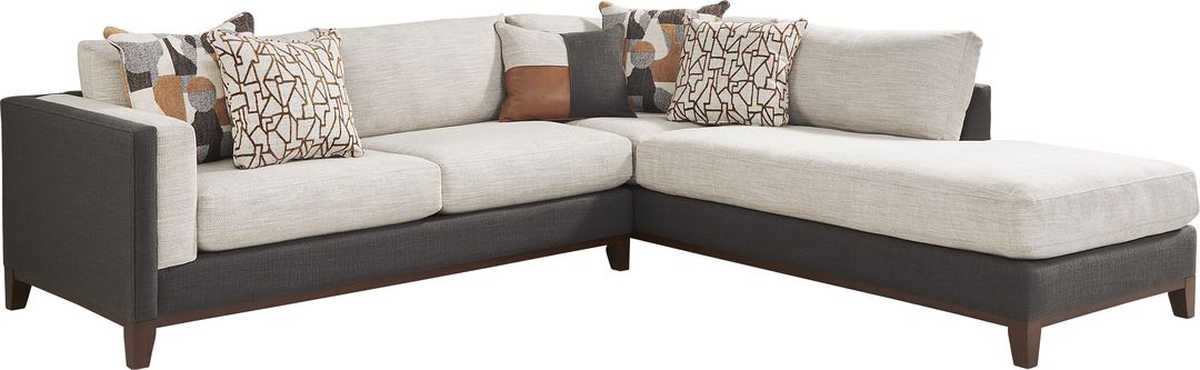 2 pc right arm chaise sectional