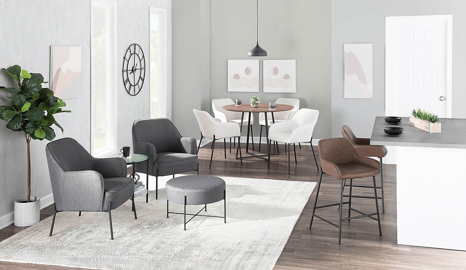 Eastchase Charcoal Ottoman - Image 4