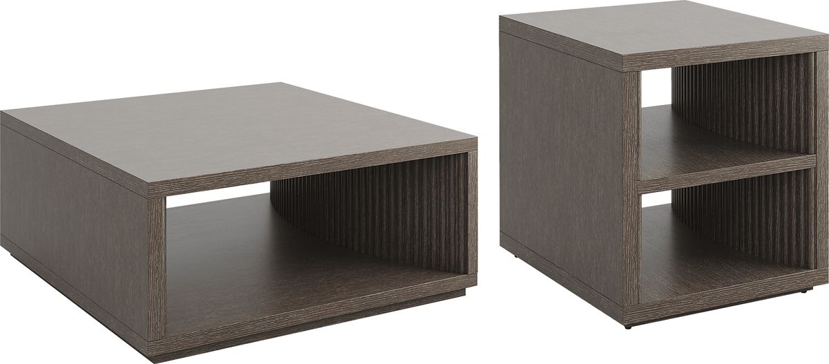 Eastchester Brown Dark Wood 2 Pc Table Set | Rooms to Go