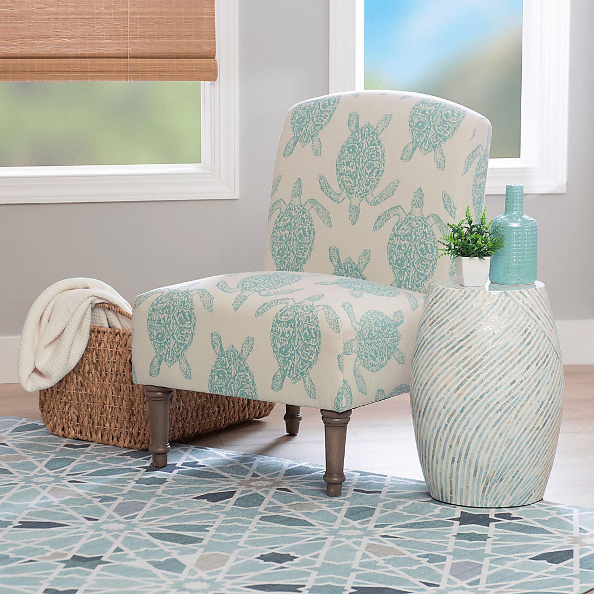 Eastchill Teal Accent Chair - Image 2