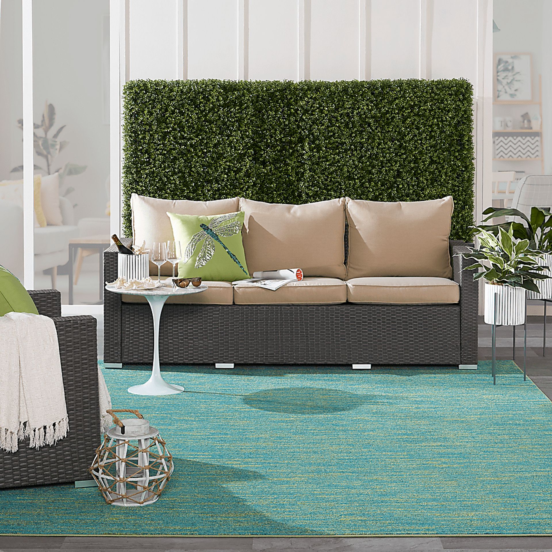 Easthagen Blue/Green 8' x 10' Indoor/Outdoor Rug - Image 2
