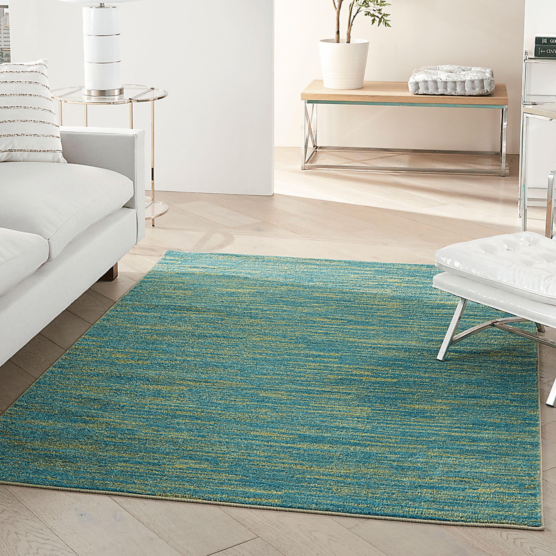 Easthagen Blue/Green 5' x 7' Indoor/Outdoor Rug - Image 4