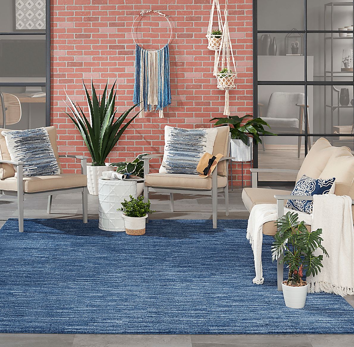 Easthagen Navy Blue 8' x 10' Indoor/Outdoor Rug - Rooms To Go