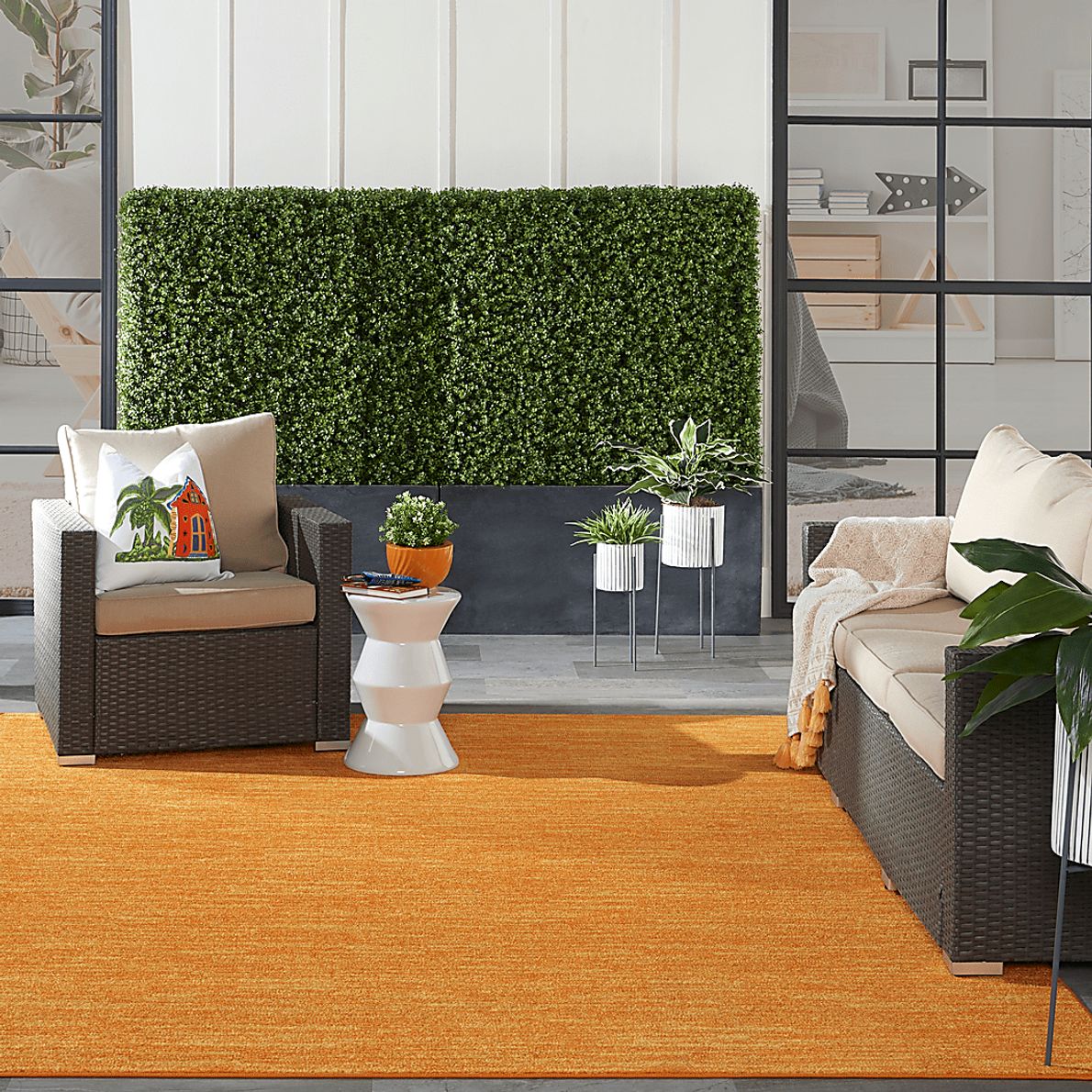 Easthagen Orange 8' x 10' Indoor/Outdoor Rug - Rooms To Go