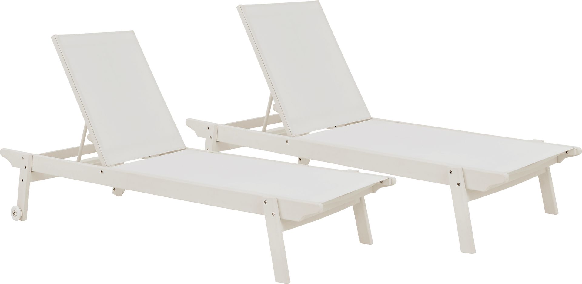 Eastlake Outdoor White Chaise, Set of 2 - Image 1