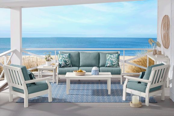 Eastlake White 4 Pc Outdoor Seating Set with Breeze Cushions