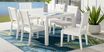 Eastlake White 7 Pc 71 in. Rectangle Outdoor Dining Set