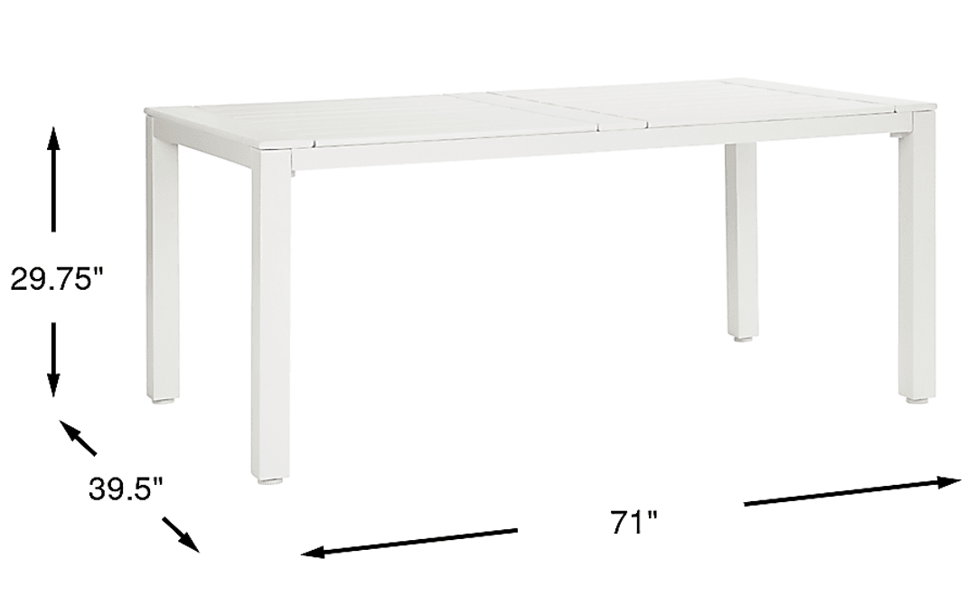 Eastlake White 71 in. Outdoor Dining Table