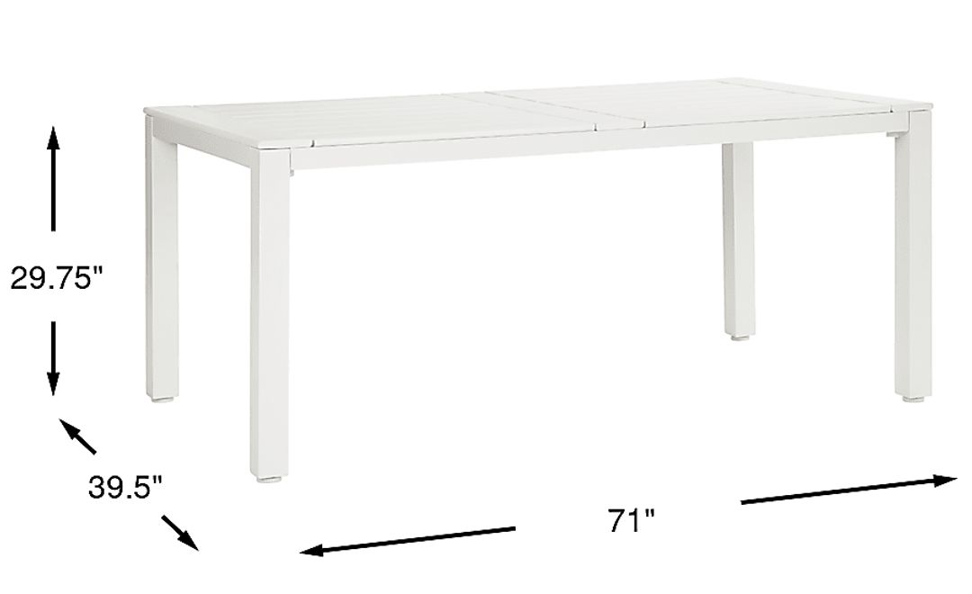 Eastlake White 71 in. Outdoor Dining Table