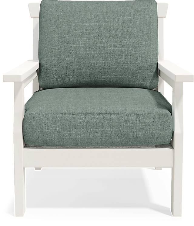 Eastlake White 4 Pc Outdoor Loveseat Seating Set with Jade Cushions - Thumbnail - Image 5