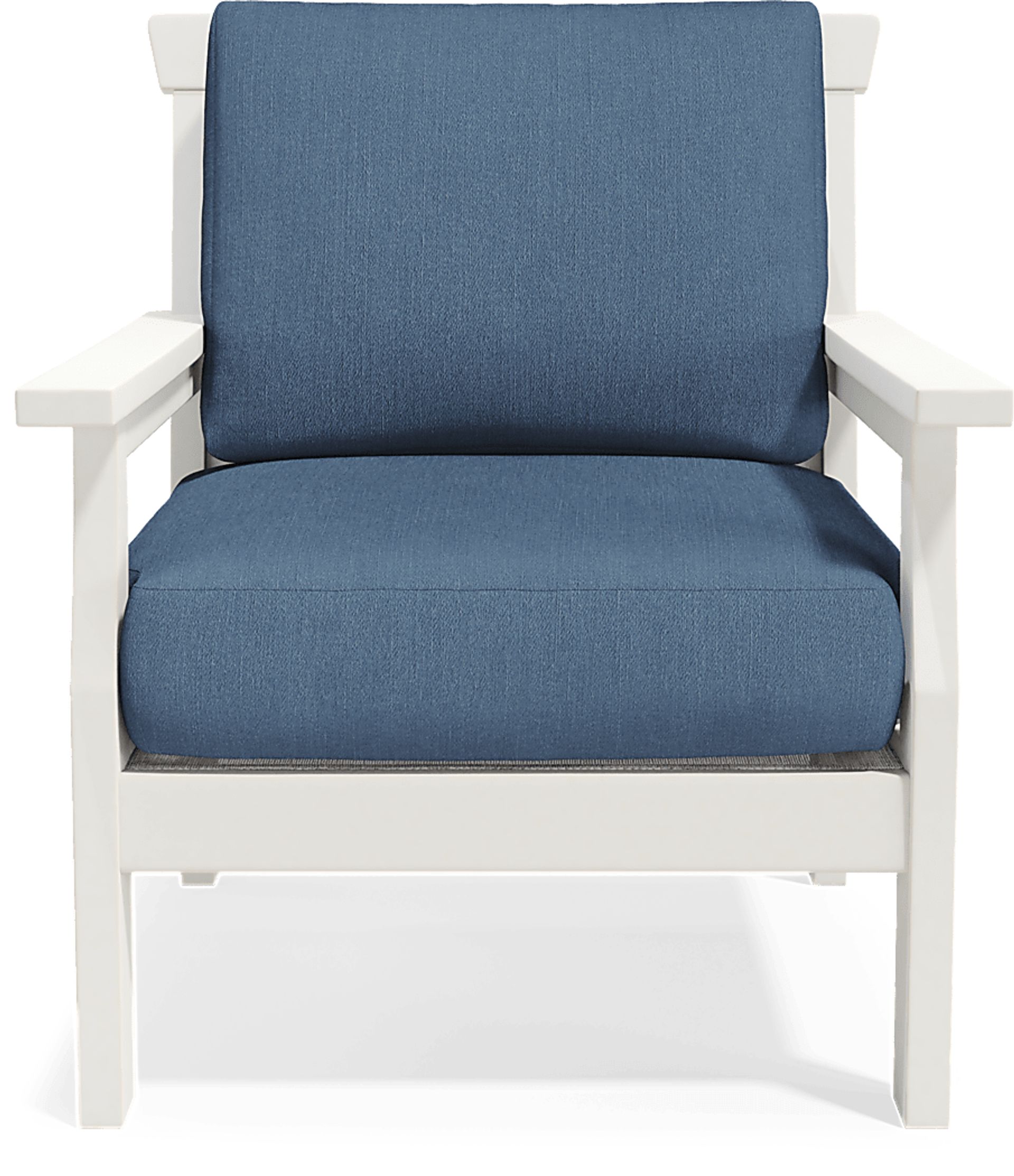 Eastlake White Outdoor Club Chair with Ocean Cushions - Image 3