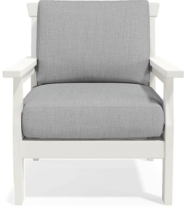 Eastlake White 4 Pc Outdoor Seating Set with Pewter Cushions - Thumbnail - Image 7